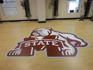 Custom engineered logo specially designed for rolled and sheet vinyl flooring.