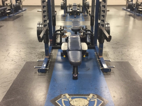 High School Weight Room 8mm Rubber Flooring Damaged