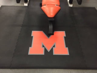 Custom Logo and Weightlifting Platform Upgrade mineola high school weightlifting platform with school logo