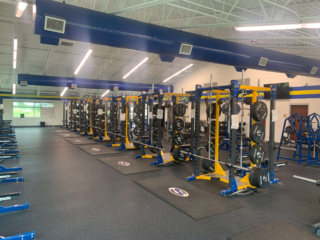 Sunnyvale High School Weight Room Upgrade | Sunnyvale, TX sunnyvale high school weight room upgrade with rubber platforms and logos